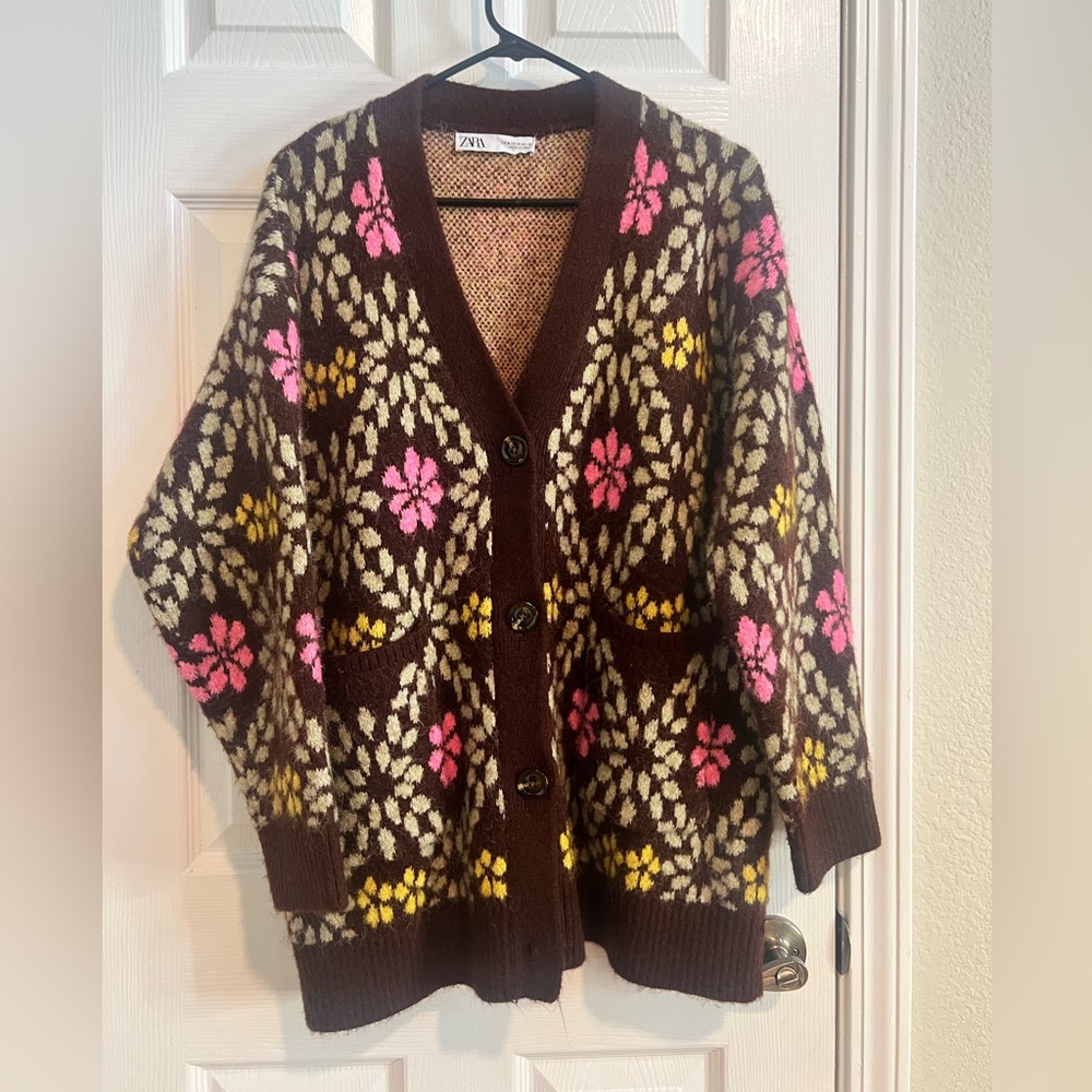 ZARA Jacquard Cardigan